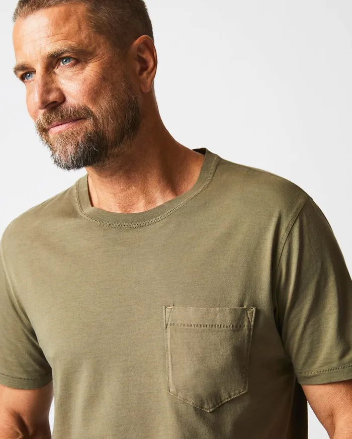 Polos Tees and Henleys Men Billy Reid Washed Tee Moss