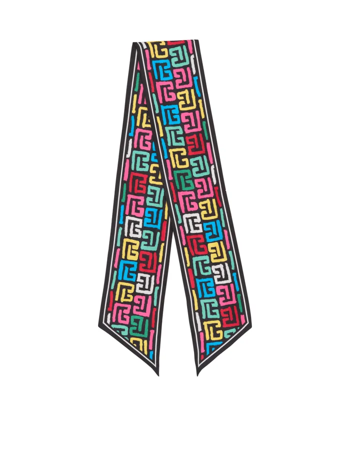 Pop Monogram Printed Bandana Multicolor Women Balmain Scarves
