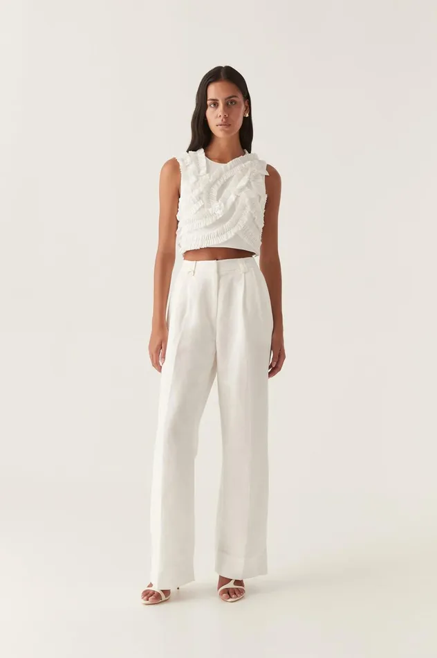 Portray Relaxed Pant Ivory Women Aje Pants