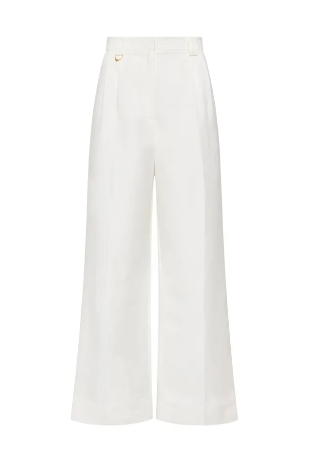 Portray Relaxed Pant Ivory Women Aje Pants
