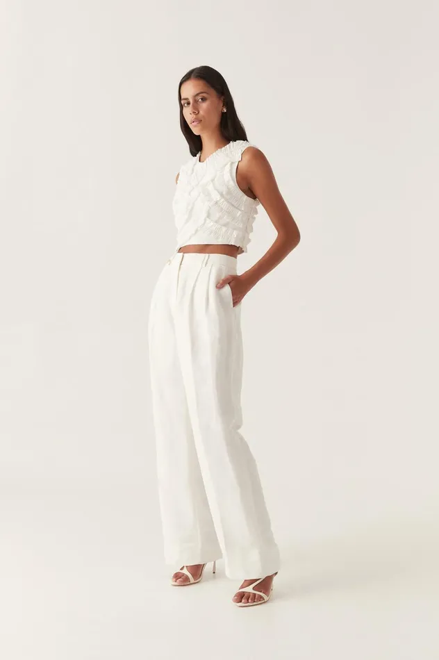 Portray Relaxed Pant Ivory Women Aje Pants