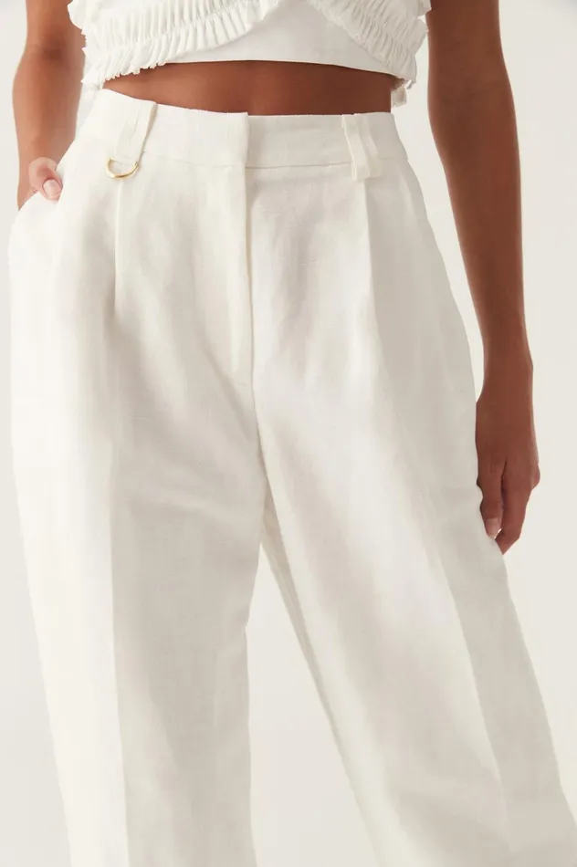 Portray Relaxed Pant Ivory Women Aje Pants
