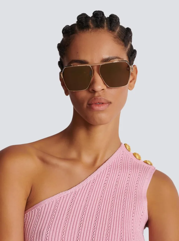 Premier Sunglasses Gold WomenMen Balmain Eyewear