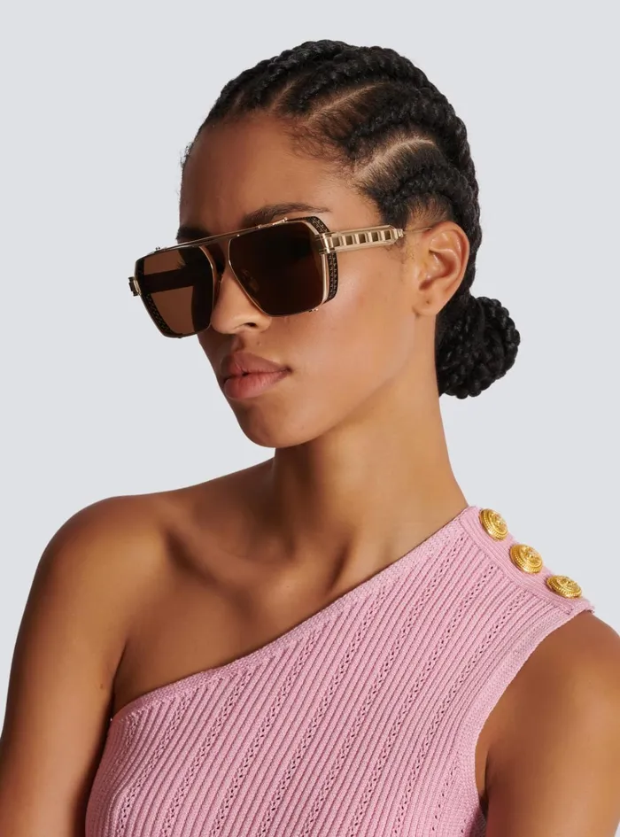 Premier Sunglasses Gold WomenMen Balmain Eyewear