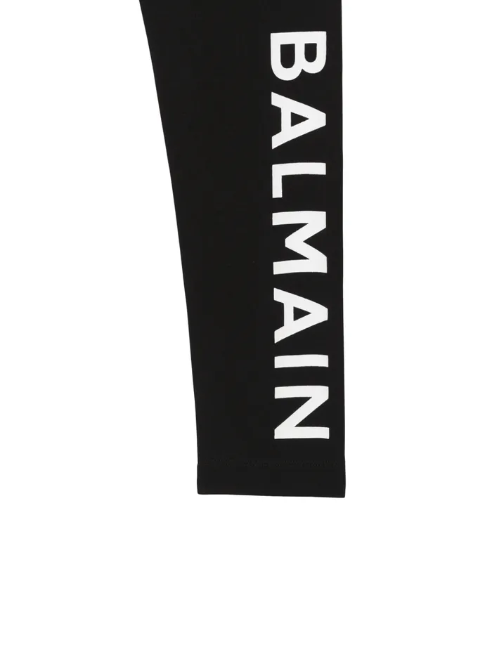 Printed Leggings Black Kids Balmain