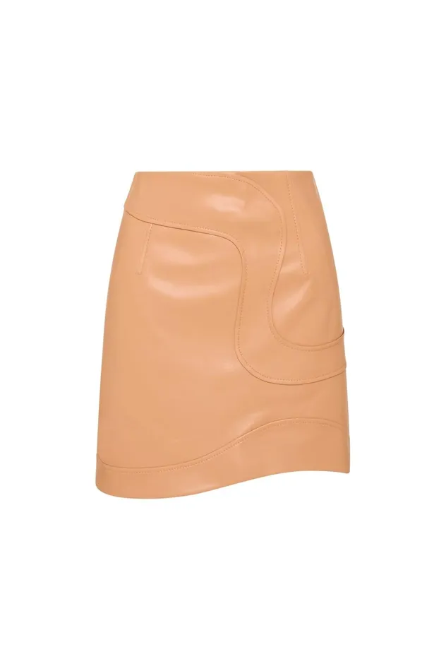 Priscilla Scalloped Mini Skirt Sand Beige Women Aje Skirts