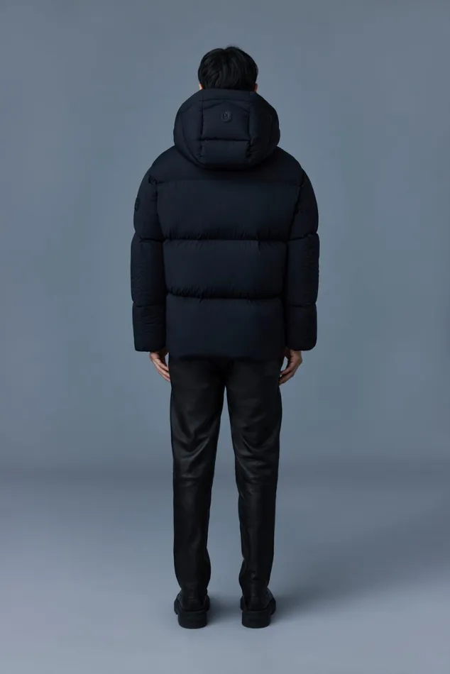 Puffer Men Mackage KENT Stretch Matt Down Jacket With Hood Black Puffer Men Mackage KENT Stretch Matt Down Jacket With Hood Black