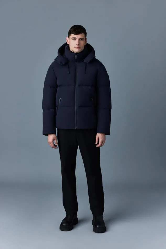Puffer Men Mackage KENT Stretch Matt Down Jacket With Hood Black Puffer Men Mackage KENT Stretch Matt Down Jacket With Hood Black