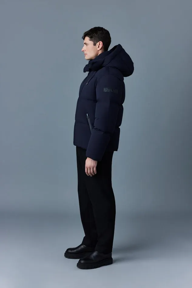 Puffer Men Mackage KENT Stretch Matt Down Jacket With Hood Black Puffer Men Mackage KENT Stretch Matt Down Jacket With Hood Black