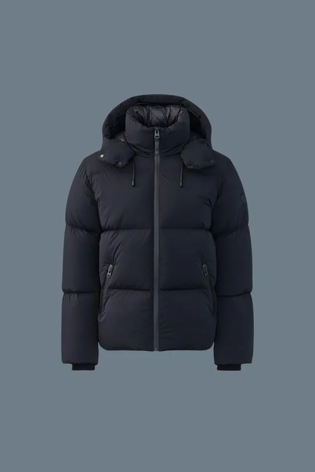 Puffer Men Mackage KENT Stretch Matt Down Jacket With Hood Black Puffer Men Mackage KENT Stretch Matt Down Jacket With Hood Black