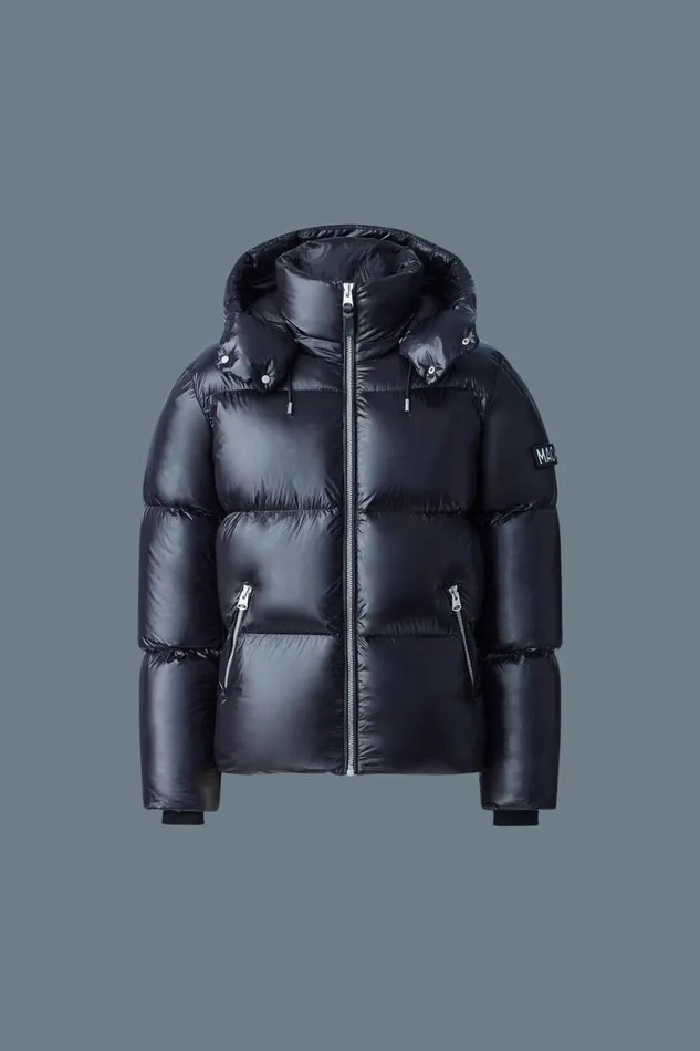Puffer Men Mackage KENTZ Lustrous Down Jacket With Hood White