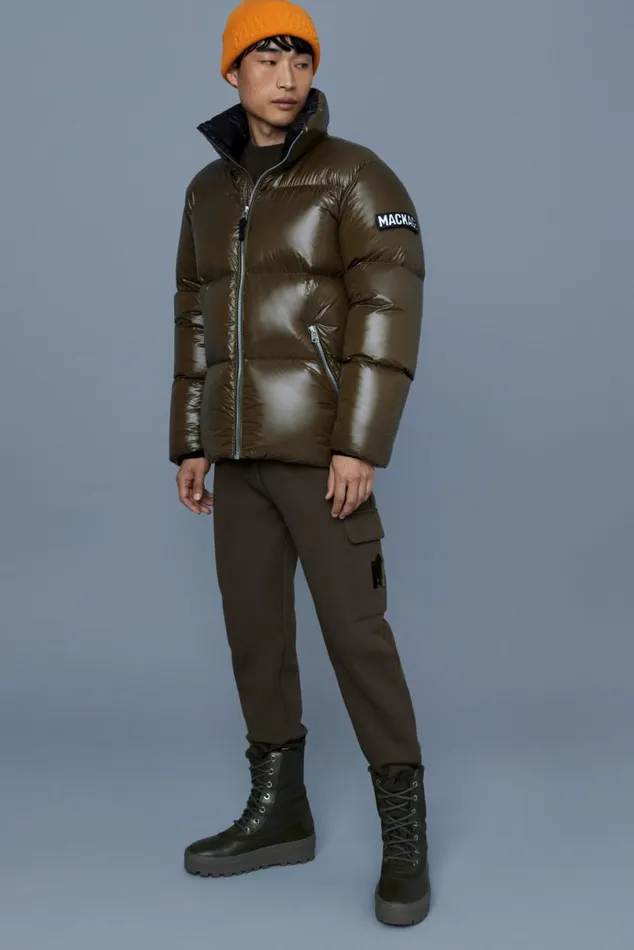 Puffer Men Mackage KENTZ Lustrous Down Jacket With Hood White