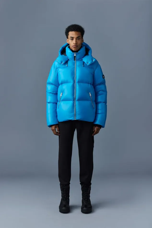 Puffer Men Mackage KENTZ Lustrous Down Jacket With Hood White