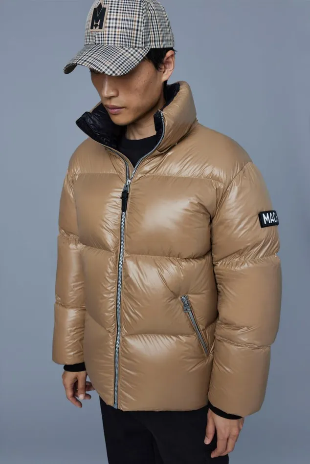 Puffer Men Mackage KENTZ Lustrous Down Jacket With Hood White