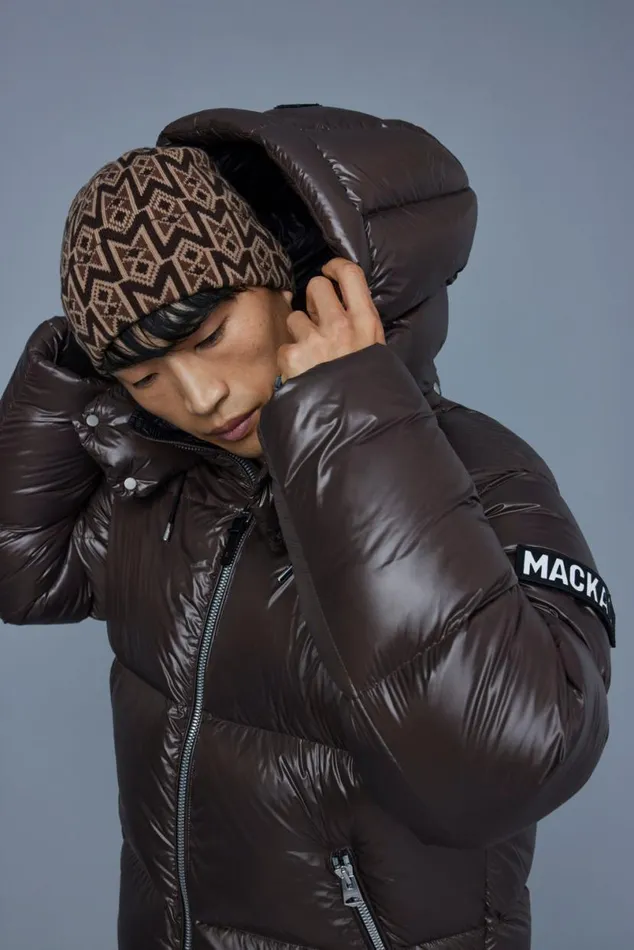 Puffer Men Mackage KENTZ Lustrous Down Jacket With Hood White