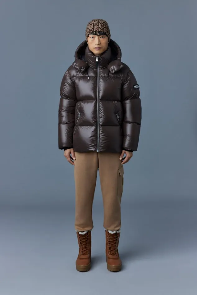 Puffer Men Mackage KENTZ Lustrous Down Jacket With Hood White