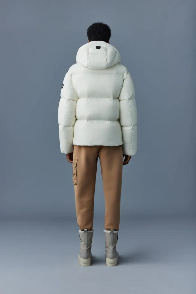 Puffer Men Mackage KENTZ Lustrous Down Jacket With Hood White