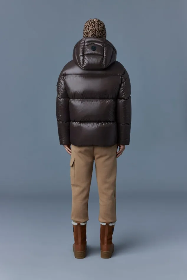 Puffer Men Mackage KENTZ Lustrous Down Jacket With Hood White
