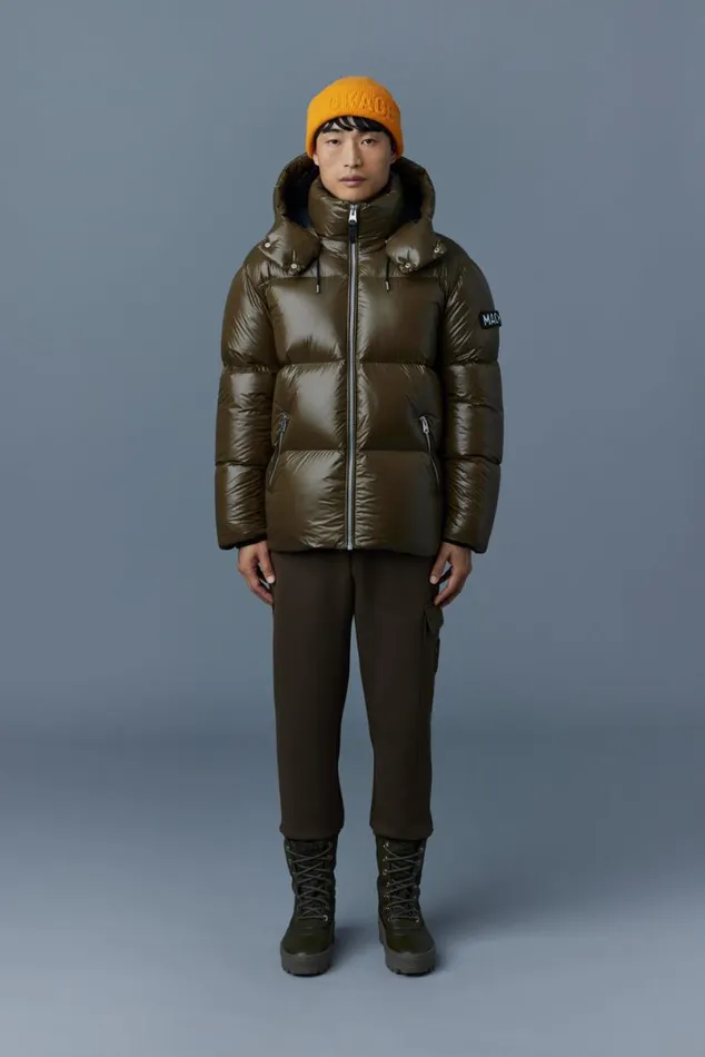 Puffer Men Mackage KENTZ Lustrous Down Jacket With Hood White