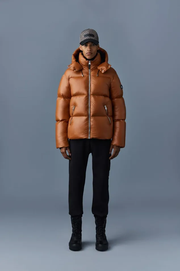 Puffer Men Mackage KENTZ Lustrous Down Jacket With Hood White