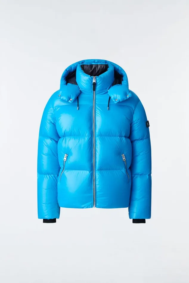 Puffer Men Mackage KENTZ Lustrous Down Jacket With Hood White