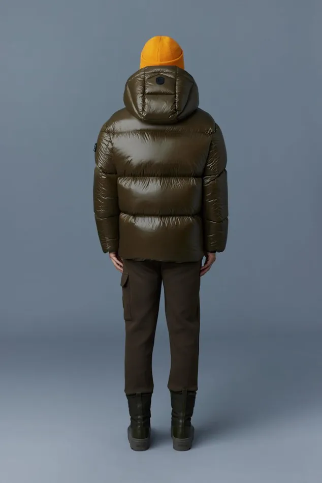 Puffer Men Mackage KENTZ Lustrous Down Jacket With Hood White