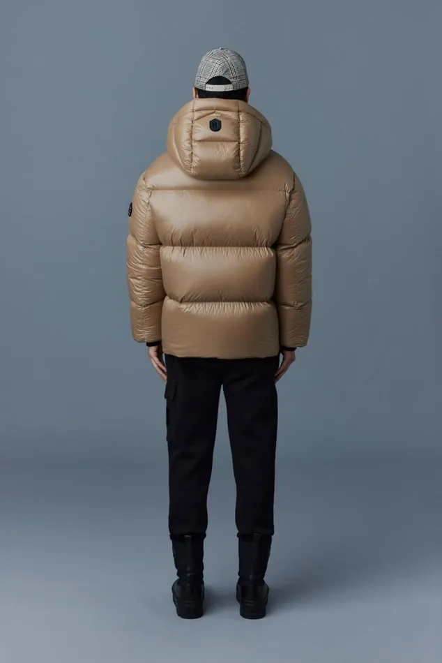 Puffer Men Mackage KENTZ Lustrous Down Jacket With Hood White