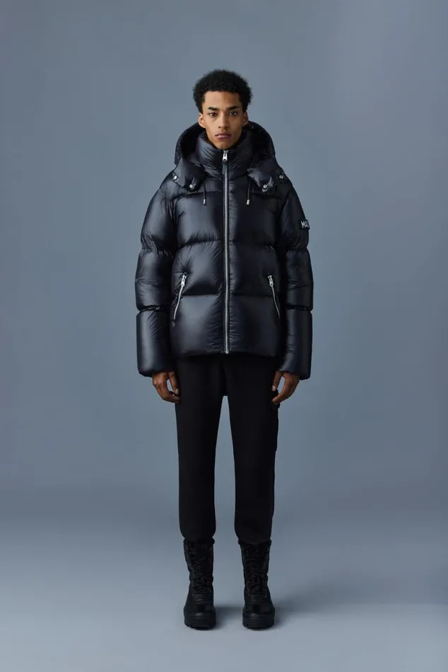 Puffer Men Mackage KENTZ Lustrous Down Jacket With Hood White