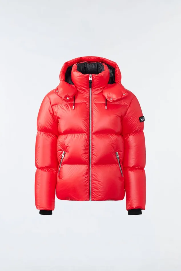 Puffer Men Mackage KENTZ Lustrous Down Jacket With Hood White