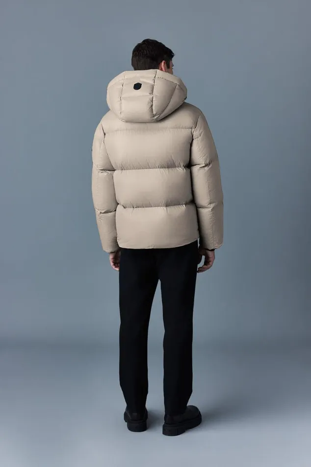Puffer Men Mackage KENTZ Lustrous Down Jacket With Hood White
