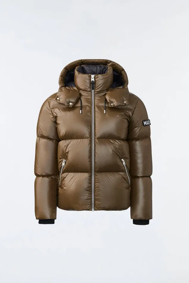 Puffer Men Mackage KENTZ Lustrous Down Jacket With Hood White