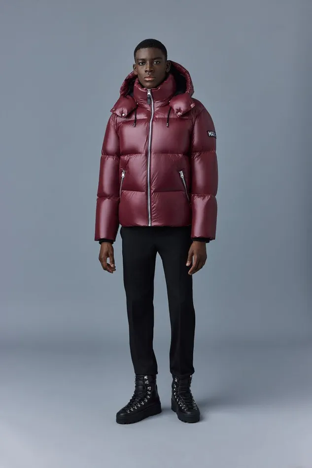 Puffer Men Mackage KENTZ Lustrous Down Jacket With Hood White