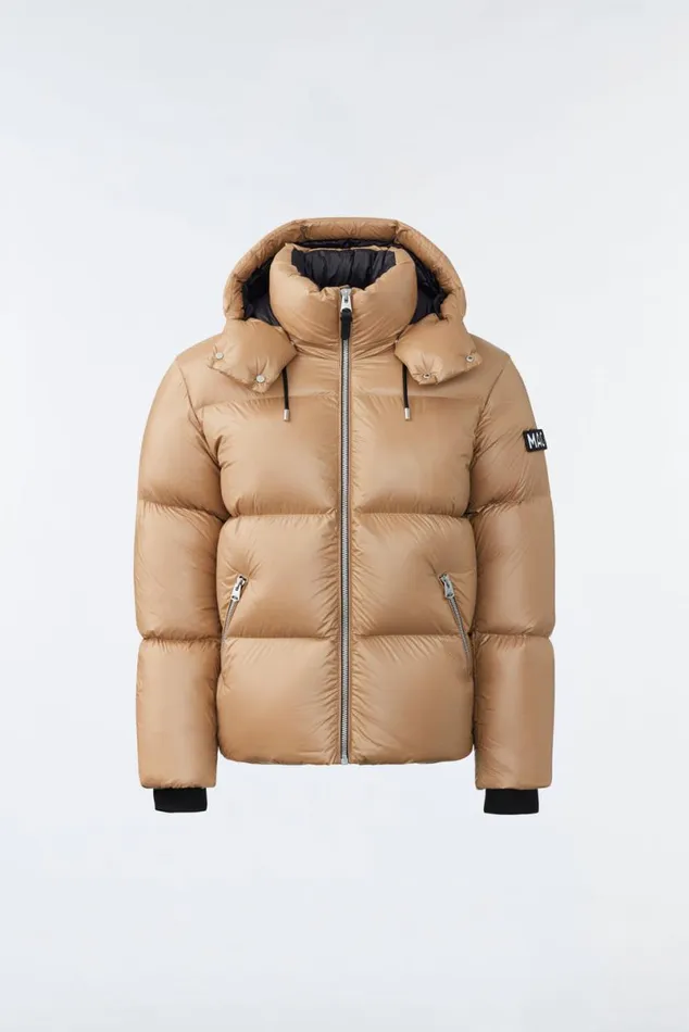 Puffer Men Mackage KENTZ Lustrous Down Jacket With Hood White
