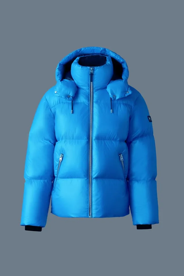 Puffer Men Mackage KENTZ Lustrous Down Jacket With Hood White