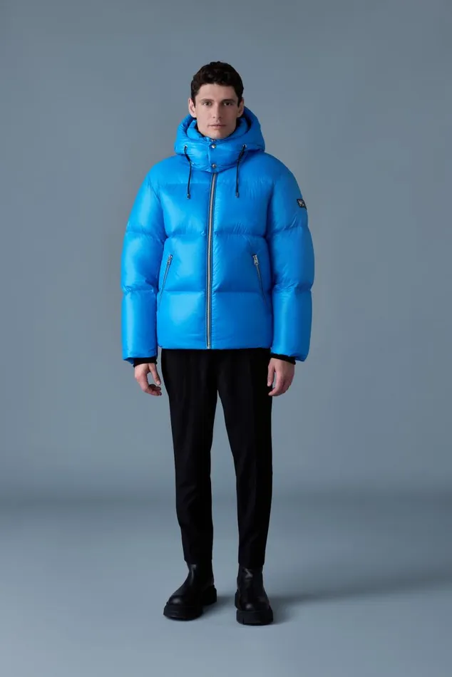 Puffer Men Mackage KENTZ Lustrous Down Jacket With Hood White