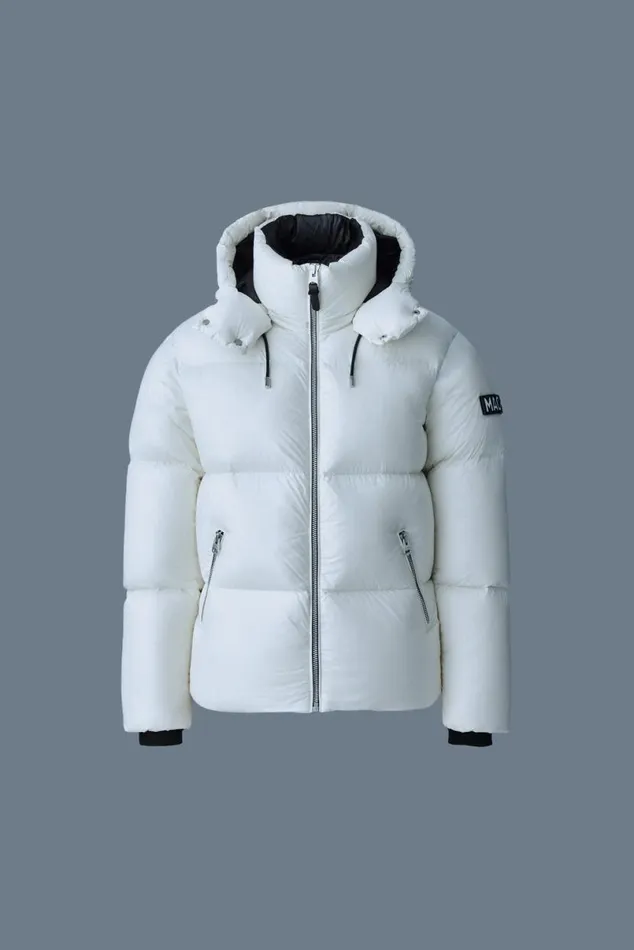 Puffer Men Mackage KENTZ Lustrous Down Jacket With Hood White