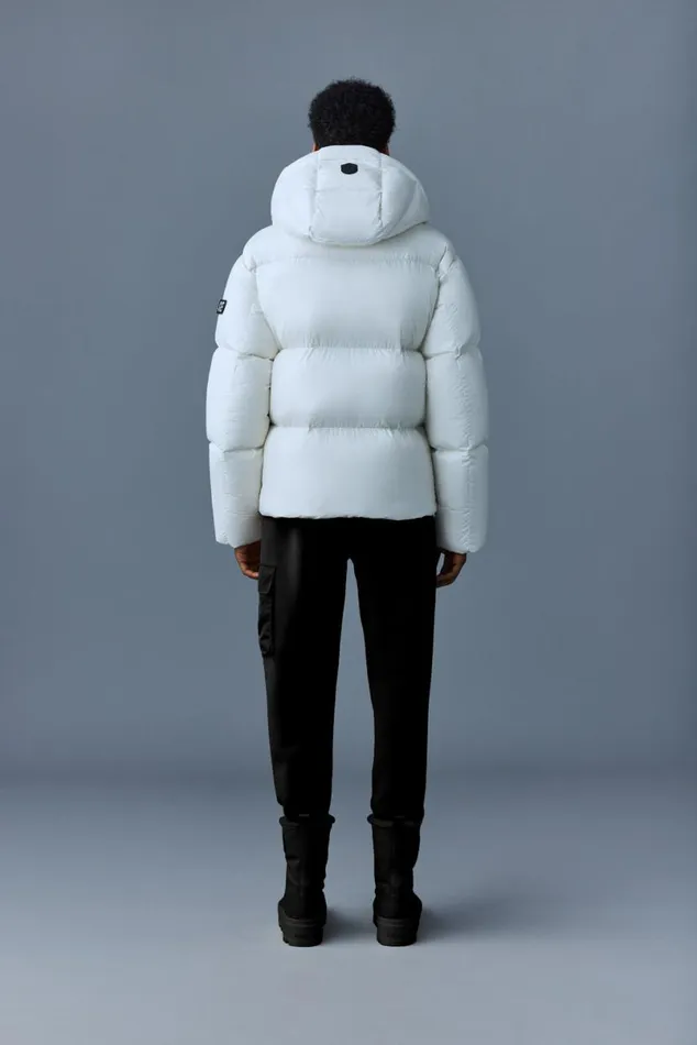 Puffer Men Mackage KENTZ Lustrous Down Jacket With Hood White