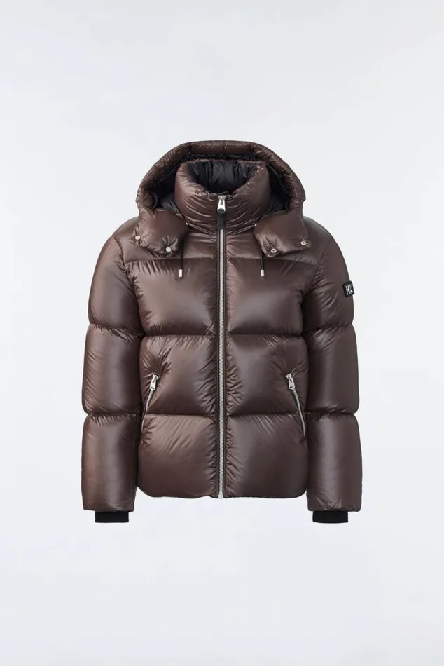 Puffer Men Mackage KENTZ Lustrous Down Jacket With Hood White
