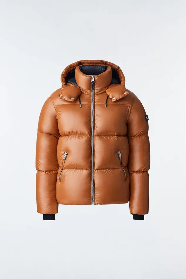 Puffer Men Mackage KENTZ Lustrous Down Jacket With Hood White