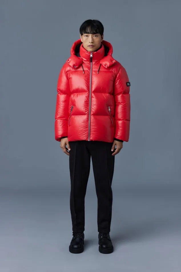 Puffer Men Mackage KENTZ Lustrous Down Jacket With Hood White