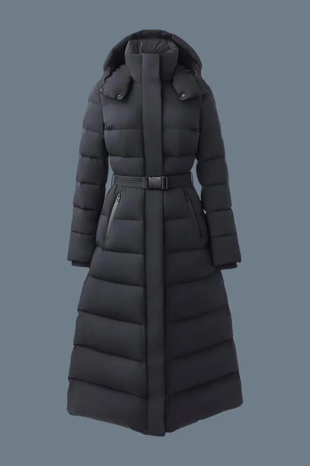 Puffers Women Mackage CALINACITY Stretch Down Maxi Coat Black
