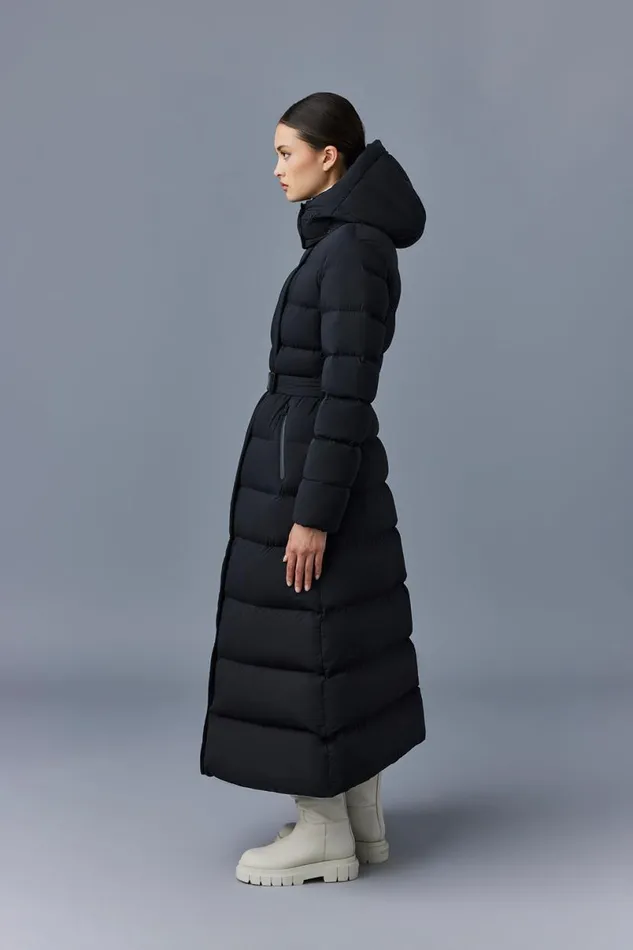 Puffers Women Mackage CALINACITY Stretch Down Maxi Coat Black