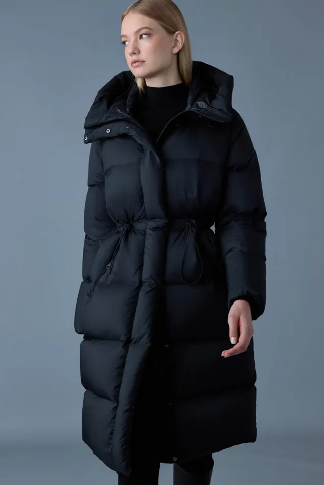 Puffers Women Mackage ISHANISW Softwash Long Down Coat With Hood Black Puffers Women Mackage ISHANISW Softwash Long Down Coat With Hood Black