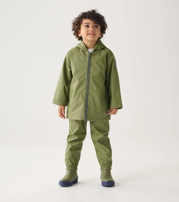 Rainwear GirlsBoys Hatley Forest Green Rain Pants