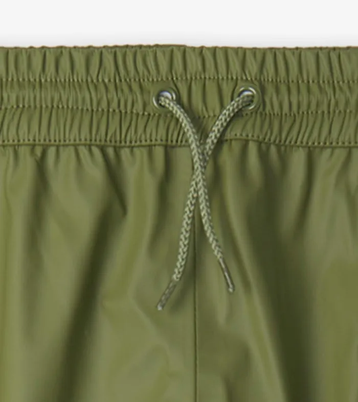 Rainwear GirlsBoys Hatley Forest Green Rain Pants