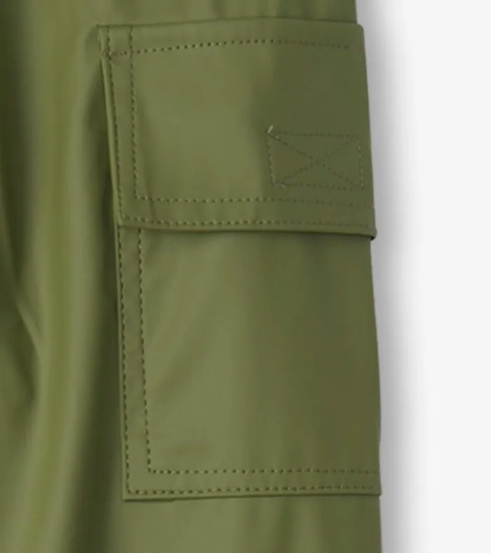 Rainwear GirlsBoys Hatley Forest Green Rain Pants