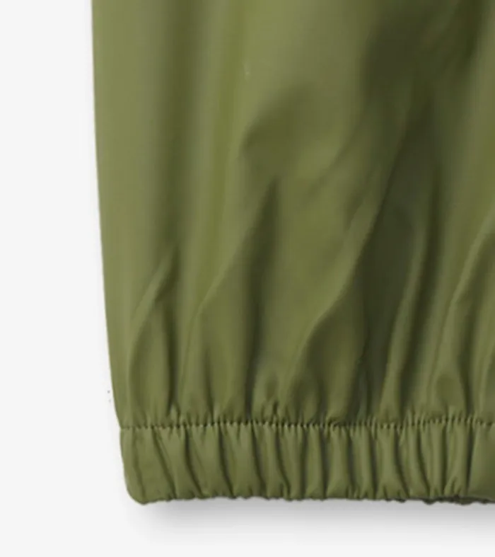 Rainwear GirlsBoys Hatley Forest Green Rain Pants