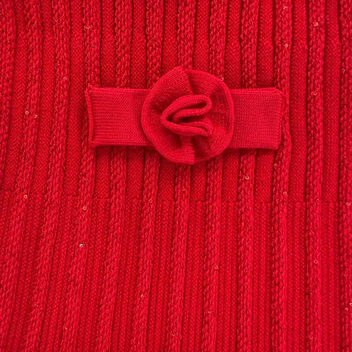 Red Ribbed Knit Skirt Kids Self Portrait Knitwear