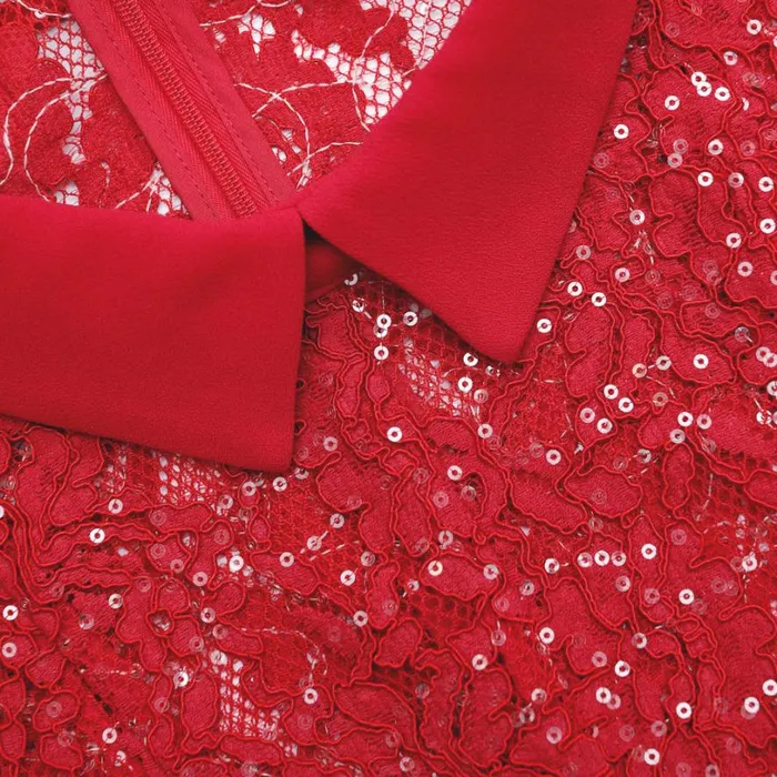 Red Sequin Lace Mini Dress Women Self Portrait Dresses Red Sequin Lace Mini Dress Women Self Portrait Dresses