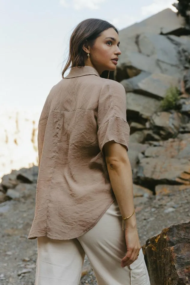 Rhonda Button Up In Taupe Taupe Women Bohme Tops